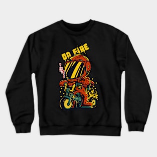 Retro Biker Art: Vintage Motorcycle Rider Design Crewneck Sweatshirt